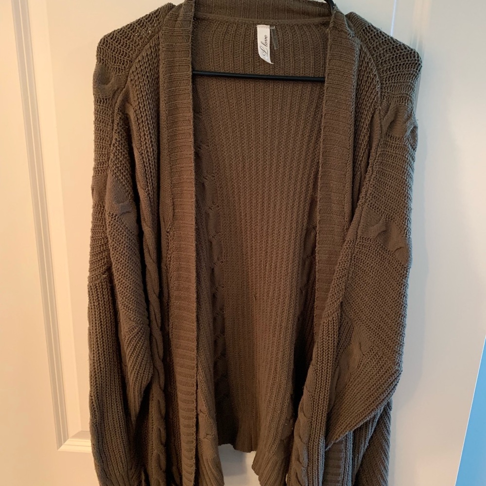 Olive chunky cardigan